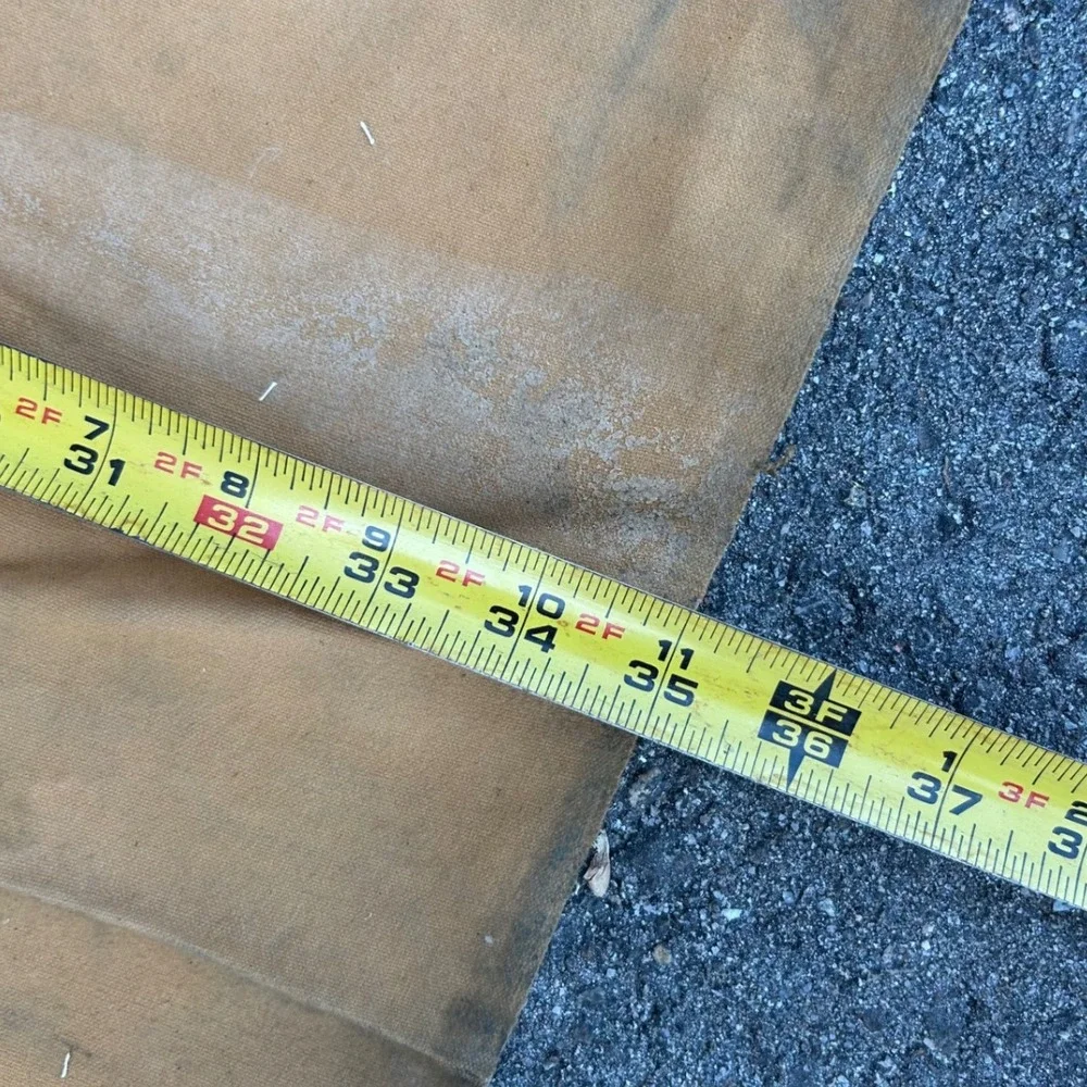 Vintage Mountain Bell Canvas Utility Tarp Bell‎ System Logo Work Mat 43x36 Tan